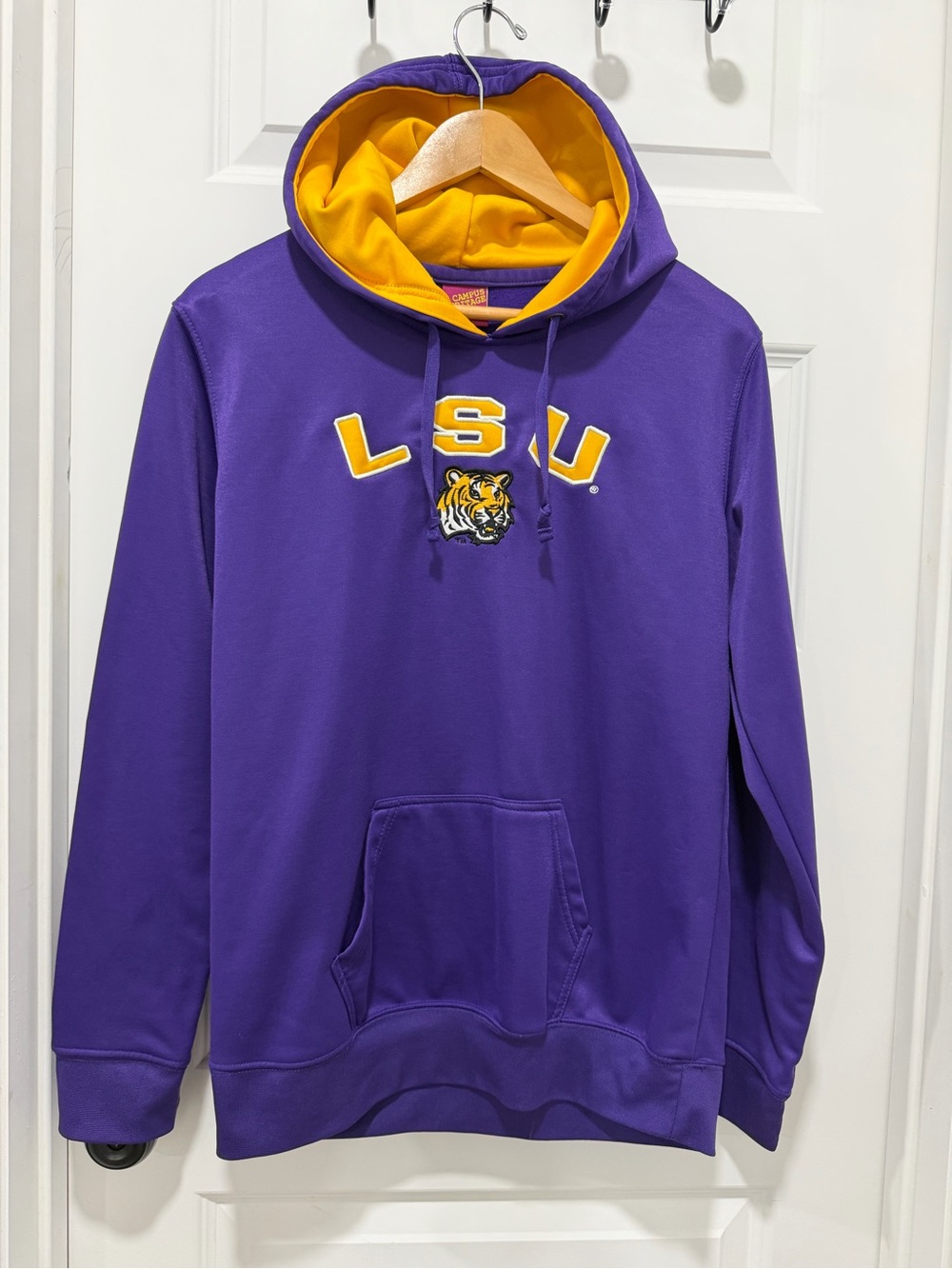 LSU Tigers Hoodie Sweatshirt Large Purple Graphic Football NCAA Tigers College